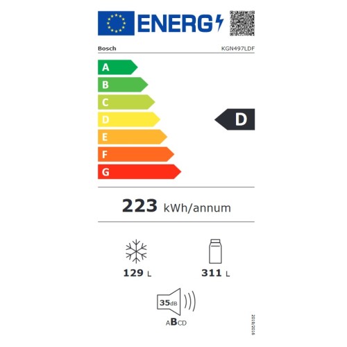 Bosch Ψυγειοκαταψύκτης KGN497LDF Full No Frost 440lt Inox Look