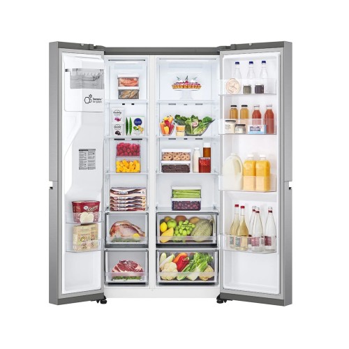 LG Ψυγείο Ντουλάπα GSLV70PZTE Total No Frost 635lt Platinum Silver