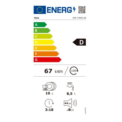 Teka Πλυντήριο Πιάτων DFS 74850 (45cm)