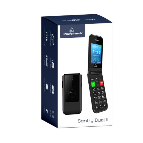 Powertech Κινητό Τηλέφωνο Sentry Dual II PTM-23 Μαύρο