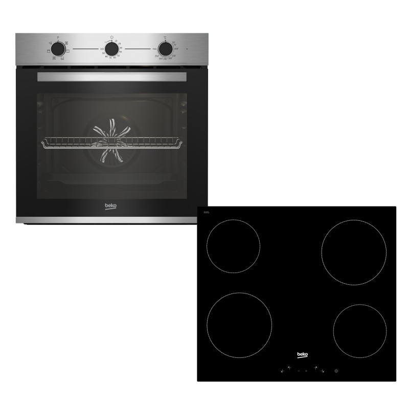 Beko Σετ Φούρνος Ανω πάγκου BBIE12100XC + Εστίες Κεραμικές HIC64400E