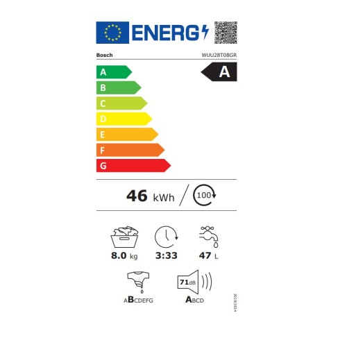 Bosch Πλυντήριο Ρούχων WUU28T08GR (8kg 1400rpm A)