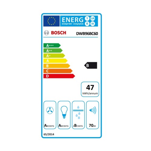 Bosch Απορροφητήρας Τζάκι DWB96BC60 Μαύρος 90cm