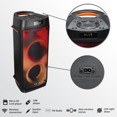 Akai Φορητό Ηχείο Bluetooth Party Box 810 (110582-0105)