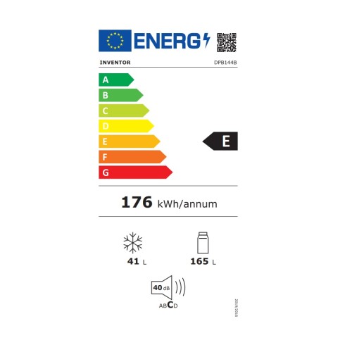 Inventor Ψυγείο Δίπορτο DPB144B 206lt Μαύρο