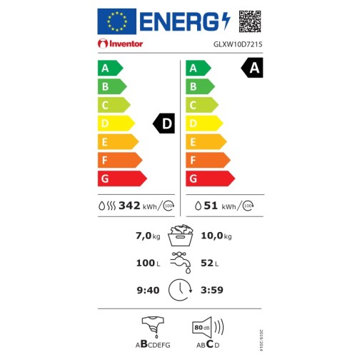 Inventor Πλυντήριο-Στεγνωτήριο GLXW10D7215 (10kg/7kg 1500rpm)