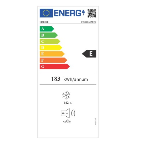 Hisense Καταψύκτης Μπαούλο FC184D4AWLYE 142Lt