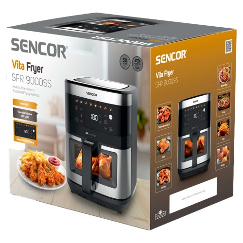 Sencor Φριτέζα Αέρος Vita Fryer SFR 9000SS  με Αποσπώμενο Κάδο 9lt