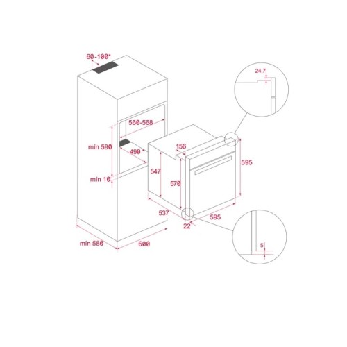 Teka Εντοιχιζόμενος Φούρνος Ανω πάγκου HCB 6515 Inox