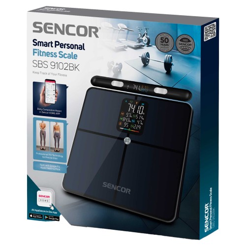 Sencor Ζυγαριά Μπάνιου SBS 9102BK με Λιπομετρητή και Bluetooth