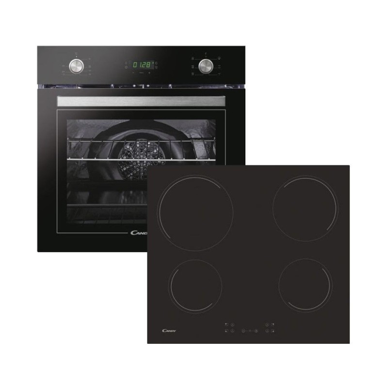 Candy Σετ Εντοιχιζόμενος Φούρνος PCT25CB + Εστία Αυτόνομη Κεραμική CH64CCB