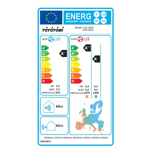 Toyotomi Κλιματιστικό Inverter Umi UTN/UTG-18CH Με Wi-Fi & Ιονιστή 18000 Btu (A+++/A++)