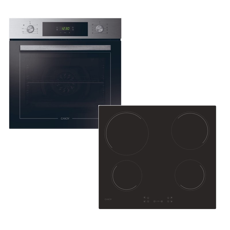 Candy Σετ Εντοιχιζόμενος Φούρνος PCT25CX + Εστία Αυτόνομη Κεραμική CH64CCB