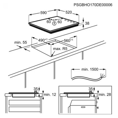 AEG Αυτόνομη Κεραμική Εστία HK654070FB 60cm