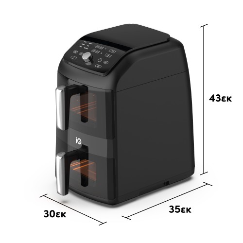 IQ Φριτέζα Αέρος AF-008 με 2 Αποσπώμενους Κάδους 11lt 2470W Μαύρη