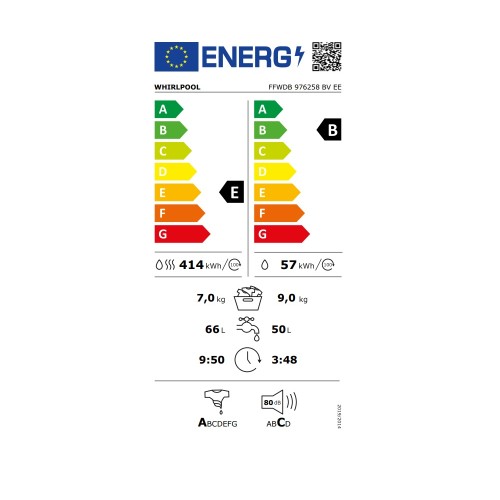 Whirlpool Πλυντήριο-Στεγνωτήριο FFWDB 976258 BV EE (9kg/7kg 1551rpm)