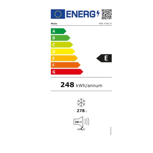 Miele Κάθετος Καταψύκτης FNS 4782 E NoFrost 278lt Υ185,5xΠ60xΒ67,5εκ. Λευκό