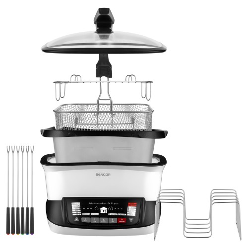 Sencor Φριτέζα Αέρος Πολυλειτουργική SFR 9400WH με Αποσπώμενο Κάδο 4,8lt 1800W Λευκή