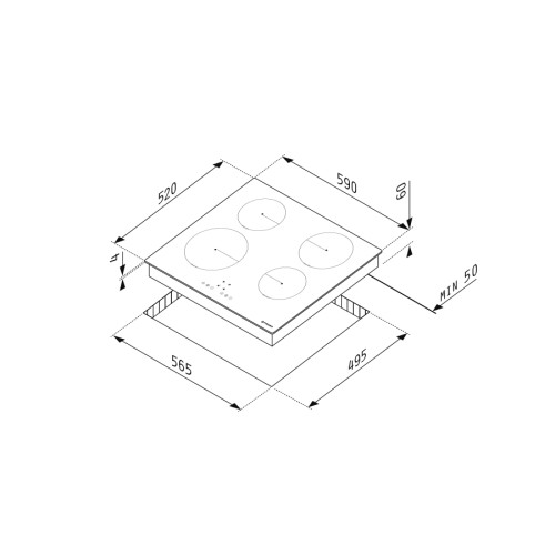 Pyramis Σετ Φούρνος Ανω Πάγκου 78lt PO78010008SIX + Εστία Κεραμική PHC62430FMB