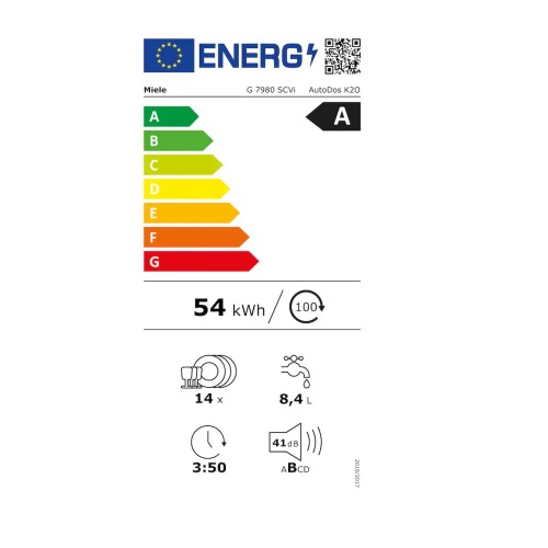 Miele Εντοιχιζόμενο Πλυντήριο Πιάτων G 7980 SCVi AutoDos K2O για 14 Σερβίτσια 60cm