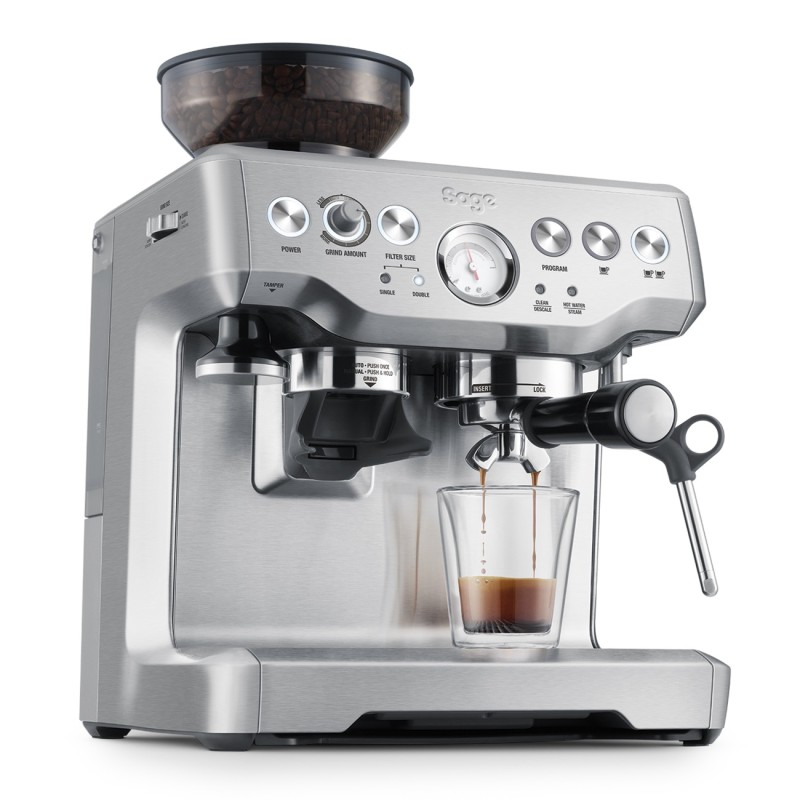 Sage Αυτόματη Μηχανή Espresso The Barista Express BES875BSS 1850W Πίεσης 15bar με Μύλο Αλεσης Ασημί