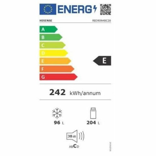 Hisense Ψυγειοκαταψύκτης RB390N4BC20 Total NoFrost 302lt Υ185xΠ60xΒ59,2εκ. Inox