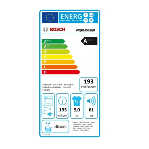 Bosch Στεγνωτήριο Ρούχων WQB245B8GR με Αντλία Θερμότητας (9kg A+++)