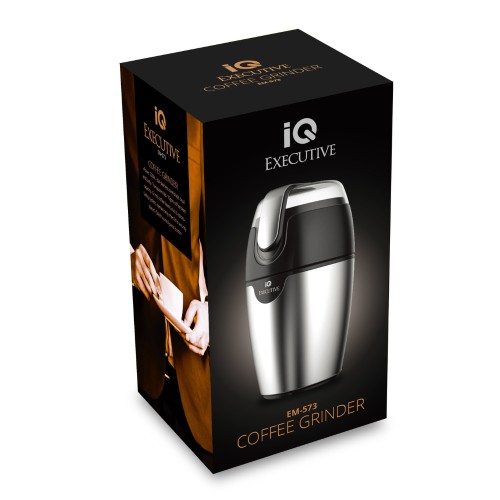 IQ Μύλος Αλεσης Καφέ EM-573 200W με Χωρητικότητα 70gr Ασημί