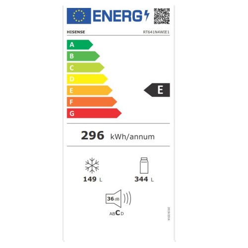 Hisense Ψυγειοκαταψύκτης RT641N4WIE1 Total NoFrost 493Lt Υ200xΠ70.4xΒ69.4εκ. Inox