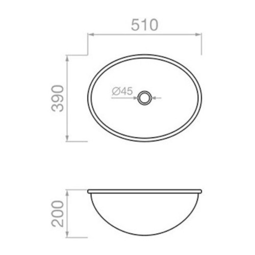 Pyramis Νιπτήρας Υποκαθήμενος Salvia (023018201) 51x39cm Λευκός