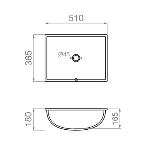 Pyramis Νιπτήρας Υποκαθήμενος Salvia (023018301) 51x38,5cm Λευκός