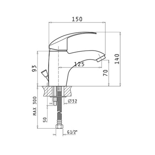 Pyramis Μπαταρία Νιπτήρα Αναμεικτική Sistina (090917901) 