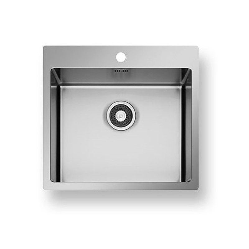 Pyramis Νεροχύτης Ισόπεδος Istros FM 1B Inox Brushed 55x51cm (101041701) 