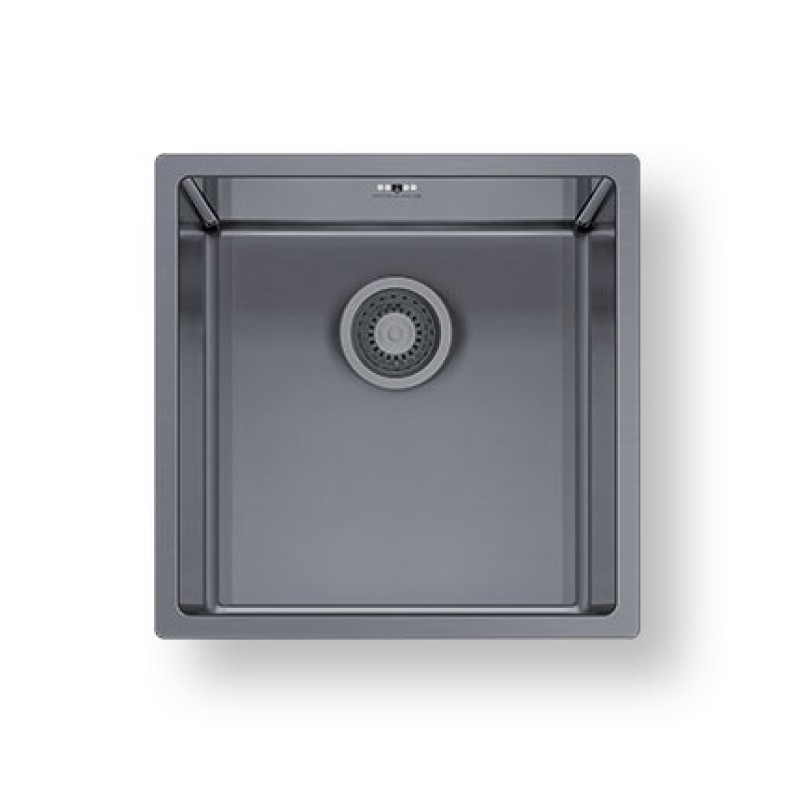 Pyramis Νεροχύτης Ισόπεδος Astris Colora 1B 40x40cm (101055201) Gun Metal