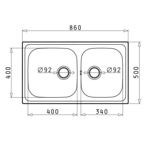 Pyramis Νεροχύτης Ένθετος Dorian 2B 86x50cm (107169701) Inox Σαγρέ