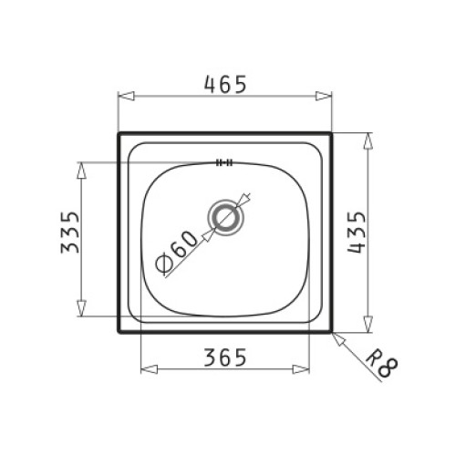 Pyramis Νεροχύτης Ένθετος E33 1B 46,5x43,5cm (100139701) Inox Σαγρέ