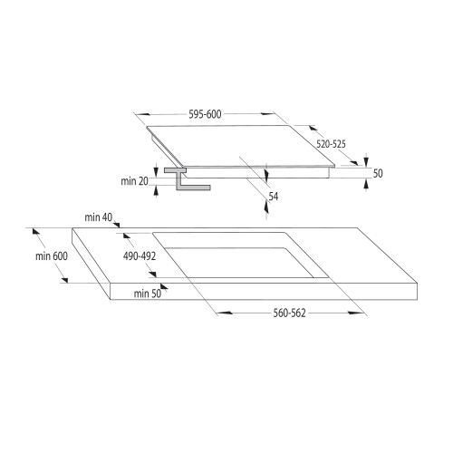 Gorenje Αυτόνομη Επαγωγική Εστία IS646BG 731910 (034019901) 59.5cm