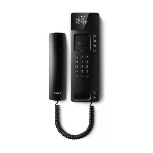 Philips Τηλέφωνο Ενσύρματο Γόνδολα M110B/GRS με Oθόνη και Aνοιχτή Aκρόαση (115087-0010) Μαύρο 