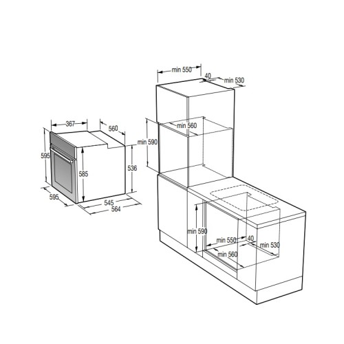 Gorenje Εντοιχιζόμενος Φούρνος Ανω Πάγκου BPSAX6747A08BGWI (739571) PYRO Ατμού 77Lt