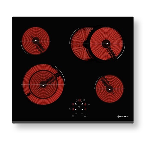Pyramis Σετ Φούρνος Ανω Πάγκου 60ΑΠ 1016 Inox + Εστίες Κεραμικές PHC61611BFB
