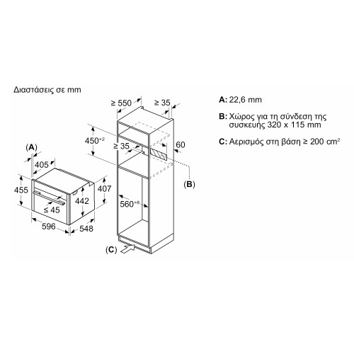 Neff Εντοιχιζόμενος Φούρνος Μικροκυμάτων Flex Design C29MR21Y0 47Lt Antracite Gray