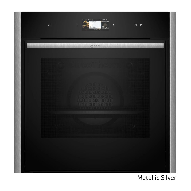 Neff Εντοιχιζόμενος Φούρνος Ανω Πάγκου Flex Design B69VS3AY0 71lt με Λειτουργία Ατμού Metallic Silver