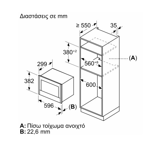 Neff Εντοιχιζόμενος Φούρνος Μικροκυμάτων NR9GR31Y1 21Lt Metallic Silver