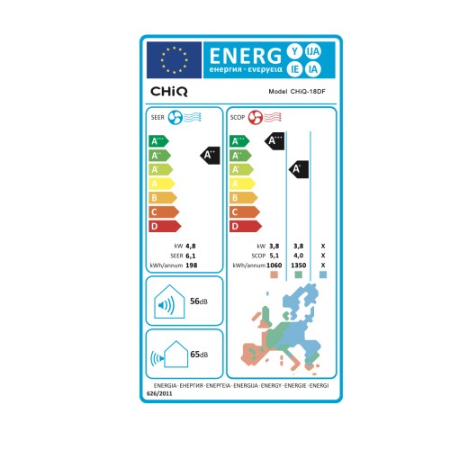 CHiQ Κλιματιστικό Inverter CHIQ-18DF 18000btu με Ιονιστή και WiFi (A+++/A++)