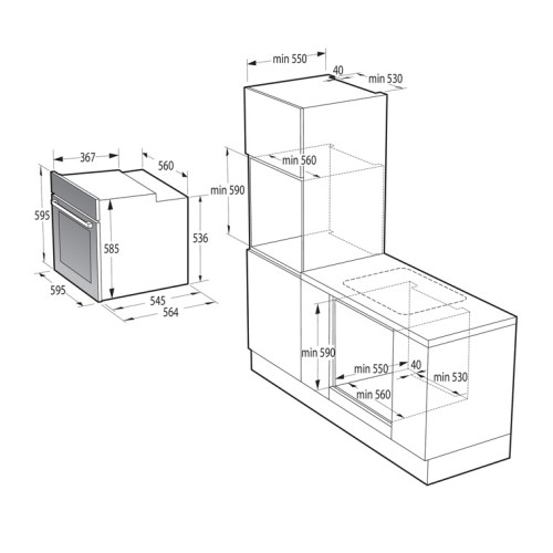 Hisense Σετ Πυρολυτικός Φούρνος Ανω Πάγκου BI64211PX + Εστίες Επαγωγικές I6433C7