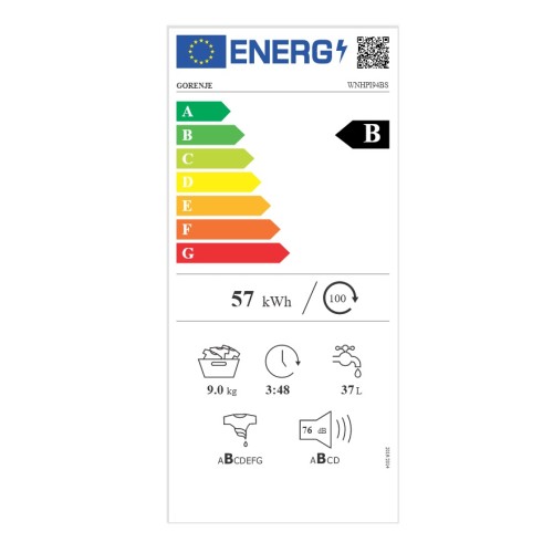 Gorenje Πλυντήριο Ρούχων WNHPI94BS (9kg 1400Rpm Β) 