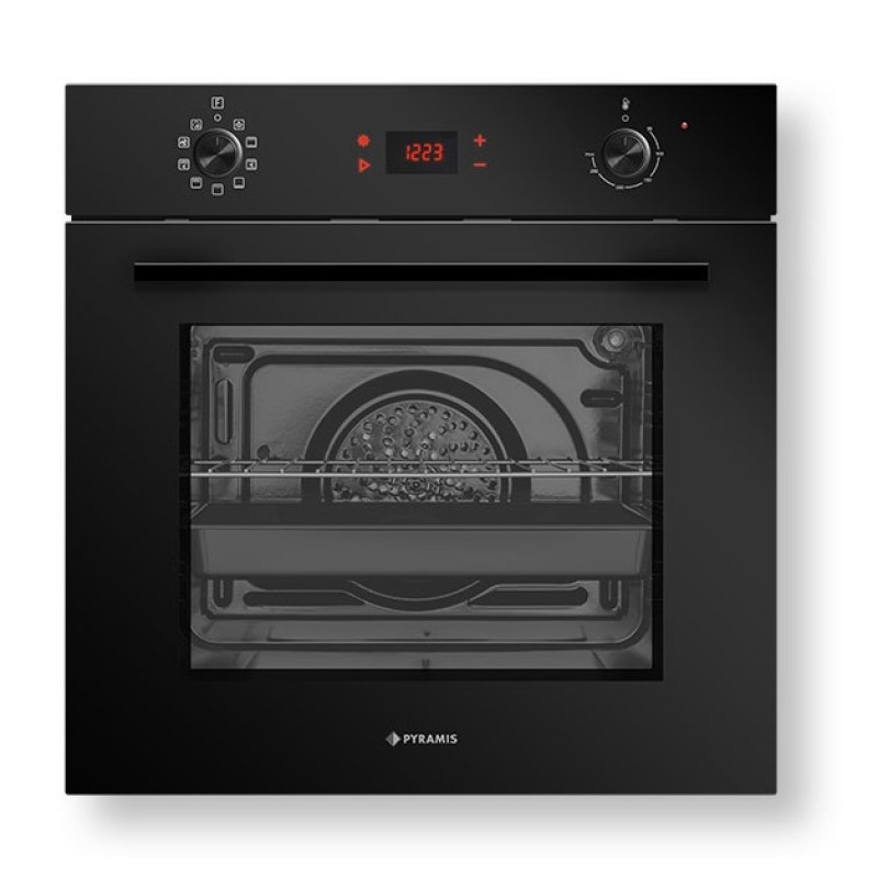 Pyramis Εντοιχιζόμενος Φούρνος Ανω Πάγκου 731065 PKLED Black 73lt (034067701)