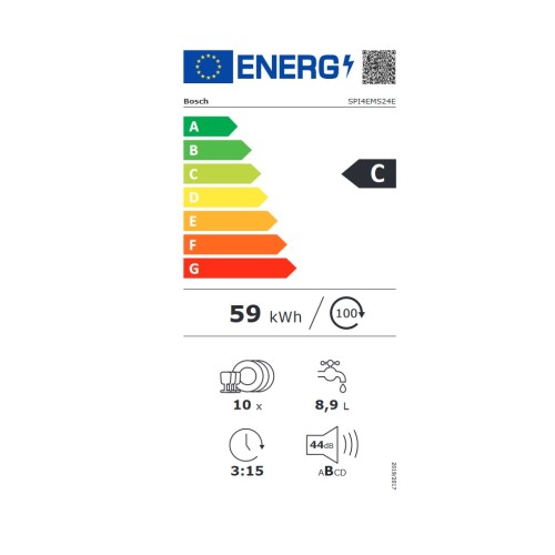 Bosch Εντοιχιζόμενο Πλυντήριο Πιάτων SPI4EMS24E για 10 Σερβίτσια Π44,8xY81,5εκ
