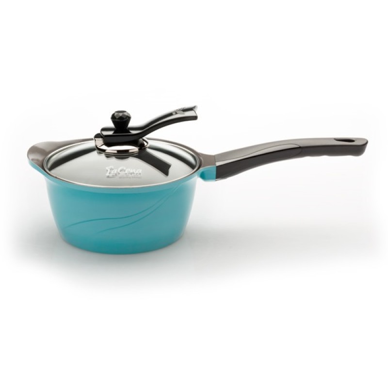 La Cena Κατσαρολάκι Αντικολλητικό Κεραμικό 18cm Blue