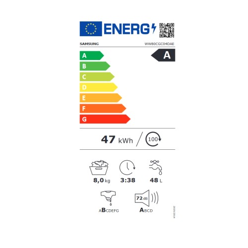 Samsung Πλυντήριο Ρούχων WW80CGC04DAELE (8kg 1400rpm Α)